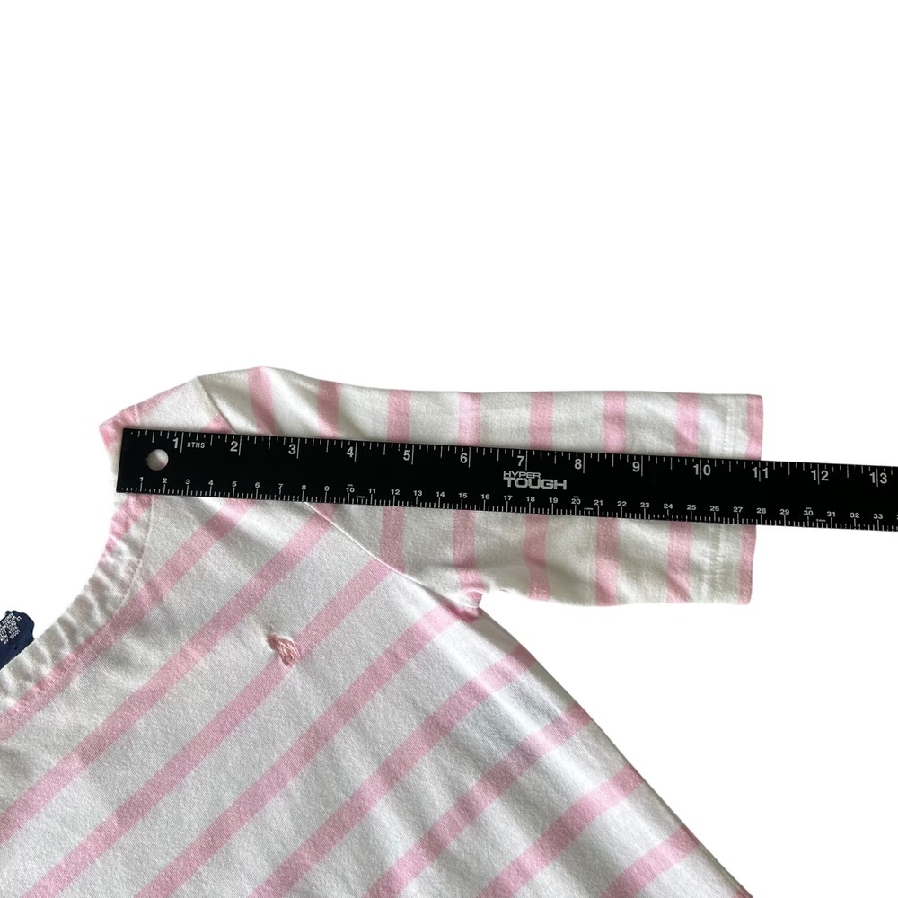 Ralph Lauren Striped Drop Waist Dress Kids 6X Pink White Seersucker Skirt Pony - Picture 8 of 9